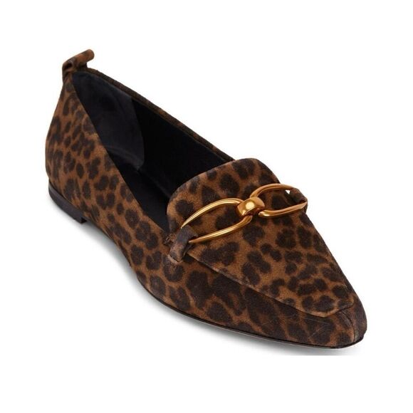 NWOB Veronica Beard Champlain Suede Chain Leopard Loafer - Picture 1 of 8